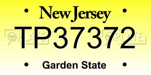 TP37372 New Jersey License Plate