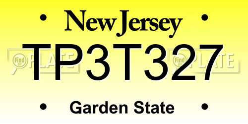 TP3T327 New Jersey License Plate