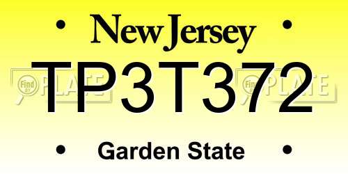 TP3T372 New Jersey License Plate