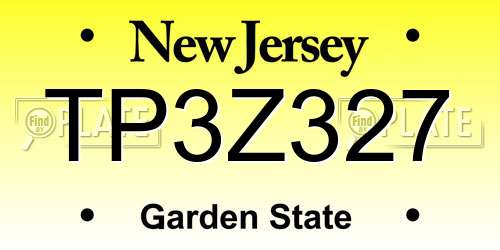 TP3Z327 New Jersey License Plate