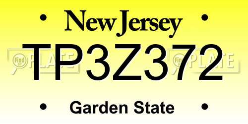 TP3Z372 New Jersey License Plate