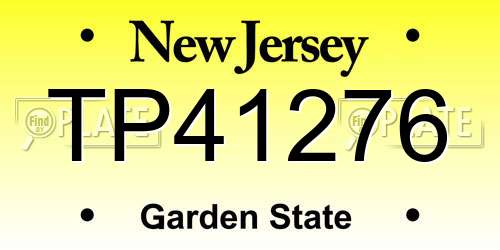 TP41276 New Jersey License Plate