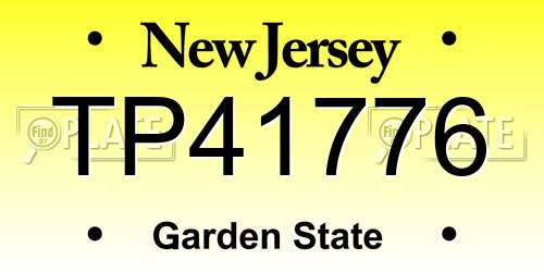 TP41776 New Jersey License Plate