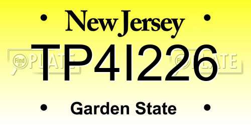 TP4I226 New Jersey License Plate