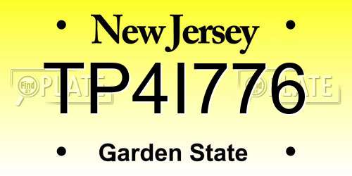 TP4I776 New Jersey License Plate