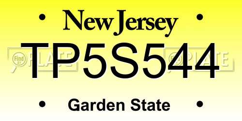 TP5S544 New Jersey License Plate