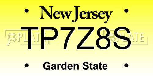 TP7Z8S New Jersey License Plate