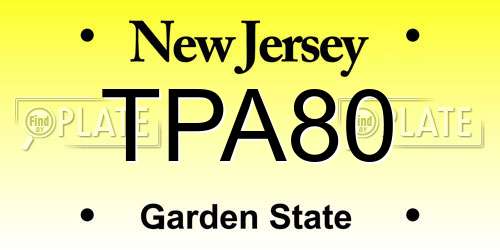 TPA80 New Jersey License Plate