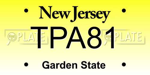 TPA81 New Jersey License Plate