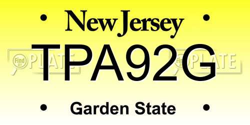 TPA92G New Jersey License Plate