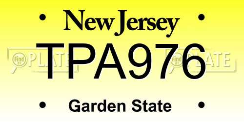 TPA976 New Jersey License Plate