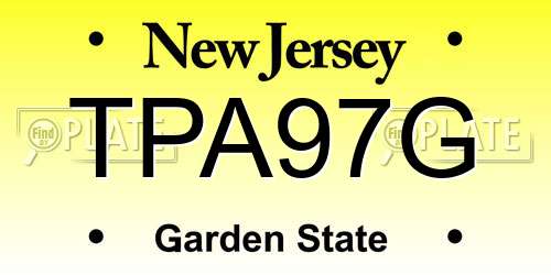 TPA97G New Jersey License Plate