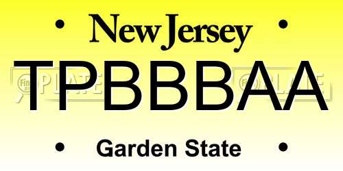 TPBBBAA New Jersey License Plate