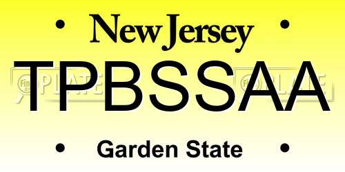 TPBSSAA New Jersey License Plate