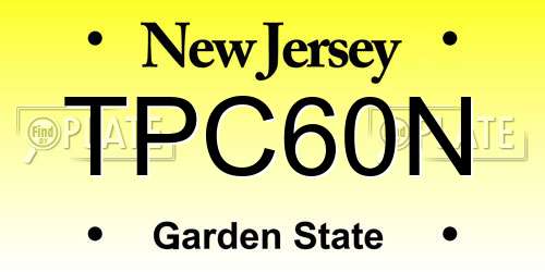 TPC60N New Jersey License Plate