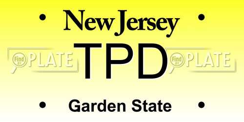 TPD New Jersey License Plate