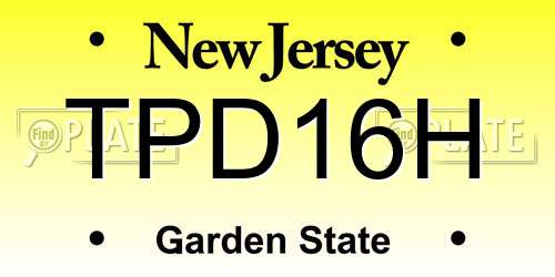 TPD16H New Jersey License Plate