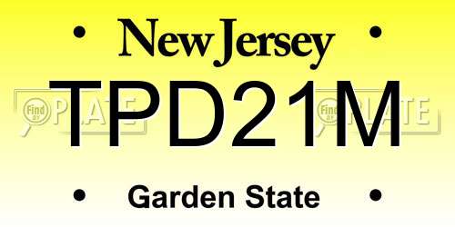 TPD21M New Jersey License Plate