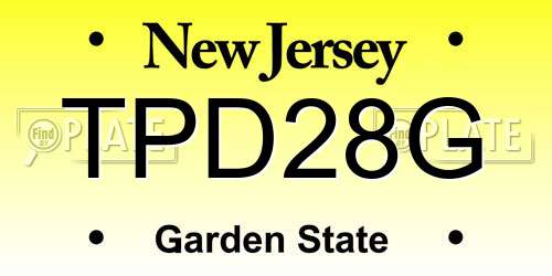 TPD28G New Jersey License Plate