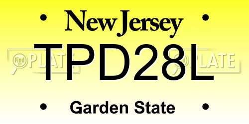 TPD28L New Jersey License Plate