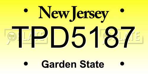 TPD5187 New Jersey License Plate