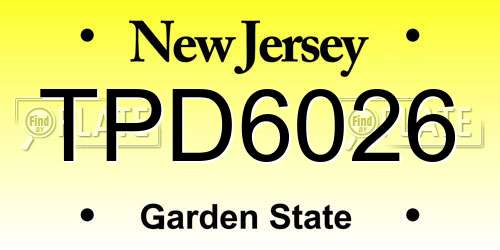 TPD6026 New Jersey License Plate