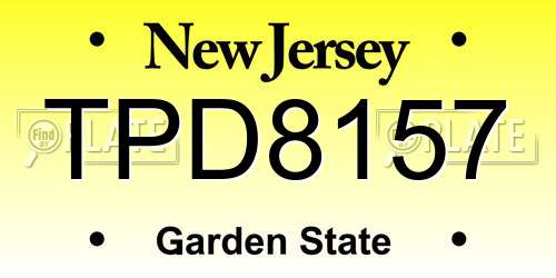 TPD8157 New Jersey License Plate