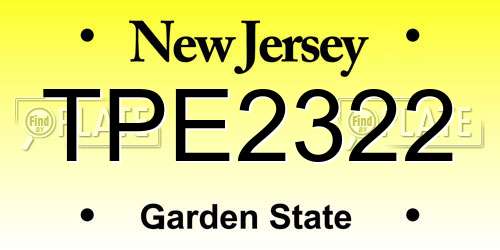 TPE2322 New Jersey License Plate