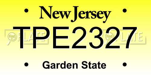 TPE2327 New Jersey License Plate