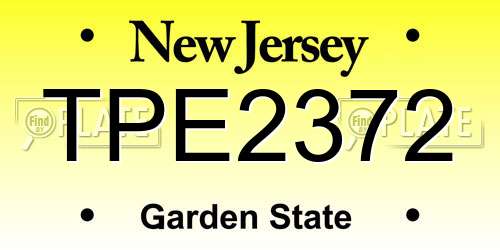 TPE2372 New Jersey License Plate