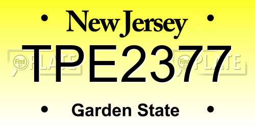 TPE2377 New Jersey License Plate