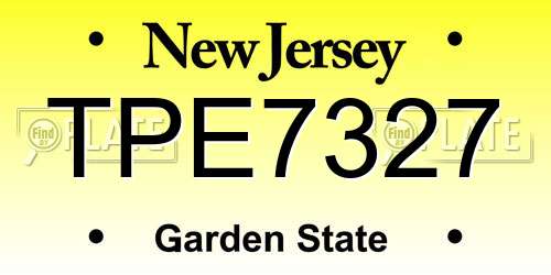 TPE7327 New Jersey License Plate