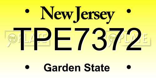 TPE7372 New Jersey License Plate