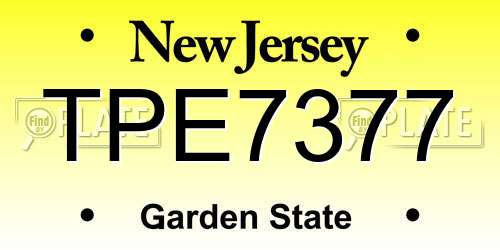 TPE7377 New Jersey License Plate