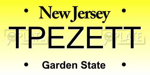 TPEZETT New Jersey License Plate