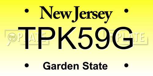 TPK59G New Jersey License Plate