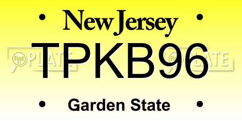 TPKB96 New Jersey License Plate