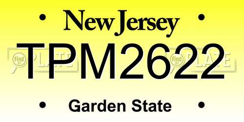 TPM2622 New Jersey License Plate