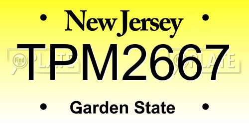 TPM2667 New Jersey License Plate