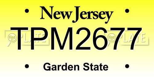 TPM2677 New Jersey License Plate