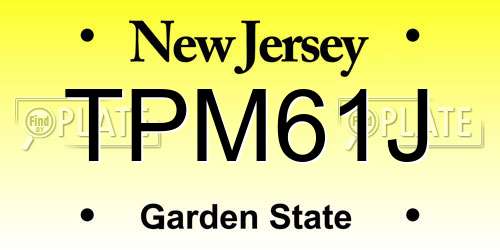 TPM61J New Jersey License Plate