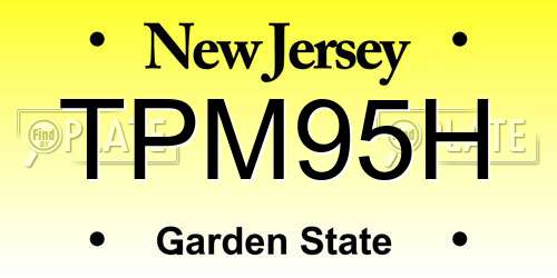 TPM95H New Jersey License Plate