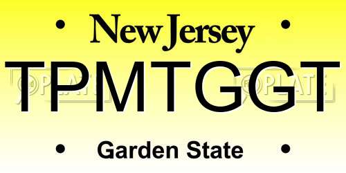 TPMTGGT New Jersey License Plate