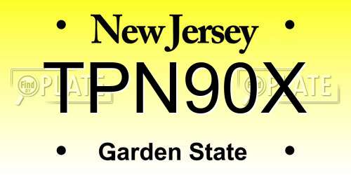 TPN90X New Jersey License Plate