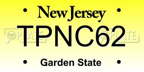 TPNC62 New Jersey License Plate