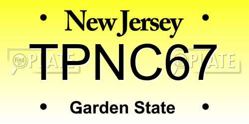 TPNC67 New Jersey License Plate