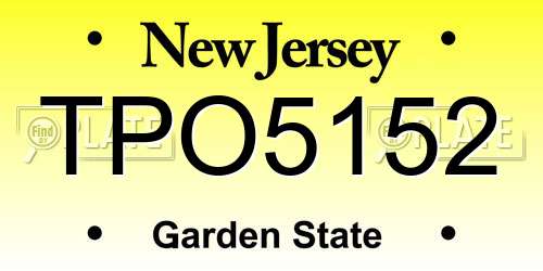 TPO5152 New Jersey License Plate