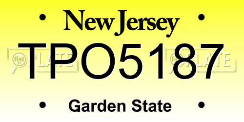 TPO5187 New Jersey License Plate