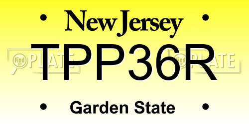 TPP36R New Jersey License Plate