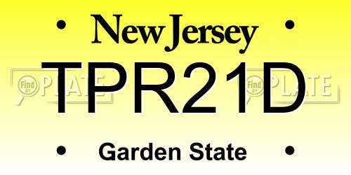 TPR21D New Jersey License Plate